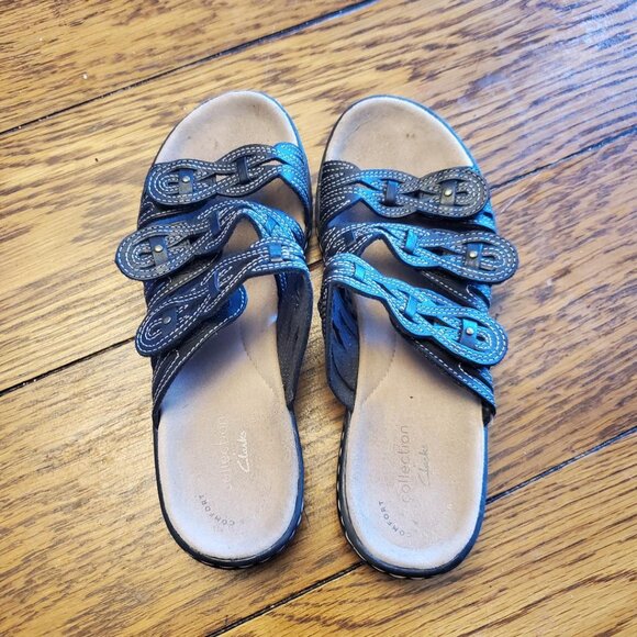 Women's Clarks Ultimate Comfort Leather Sandals. Size 6, Black. Ex Condition! - Picture 5 of 7